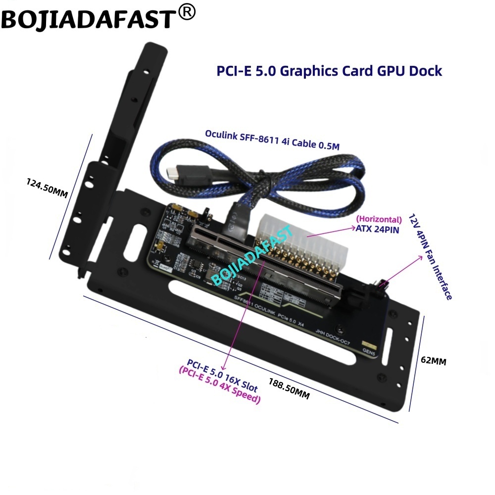 Oculink Egpu Dock Graphics Card - PCI-E 5.0 X4 OCuLink 外付けグラフィックカード ノートパソコン用