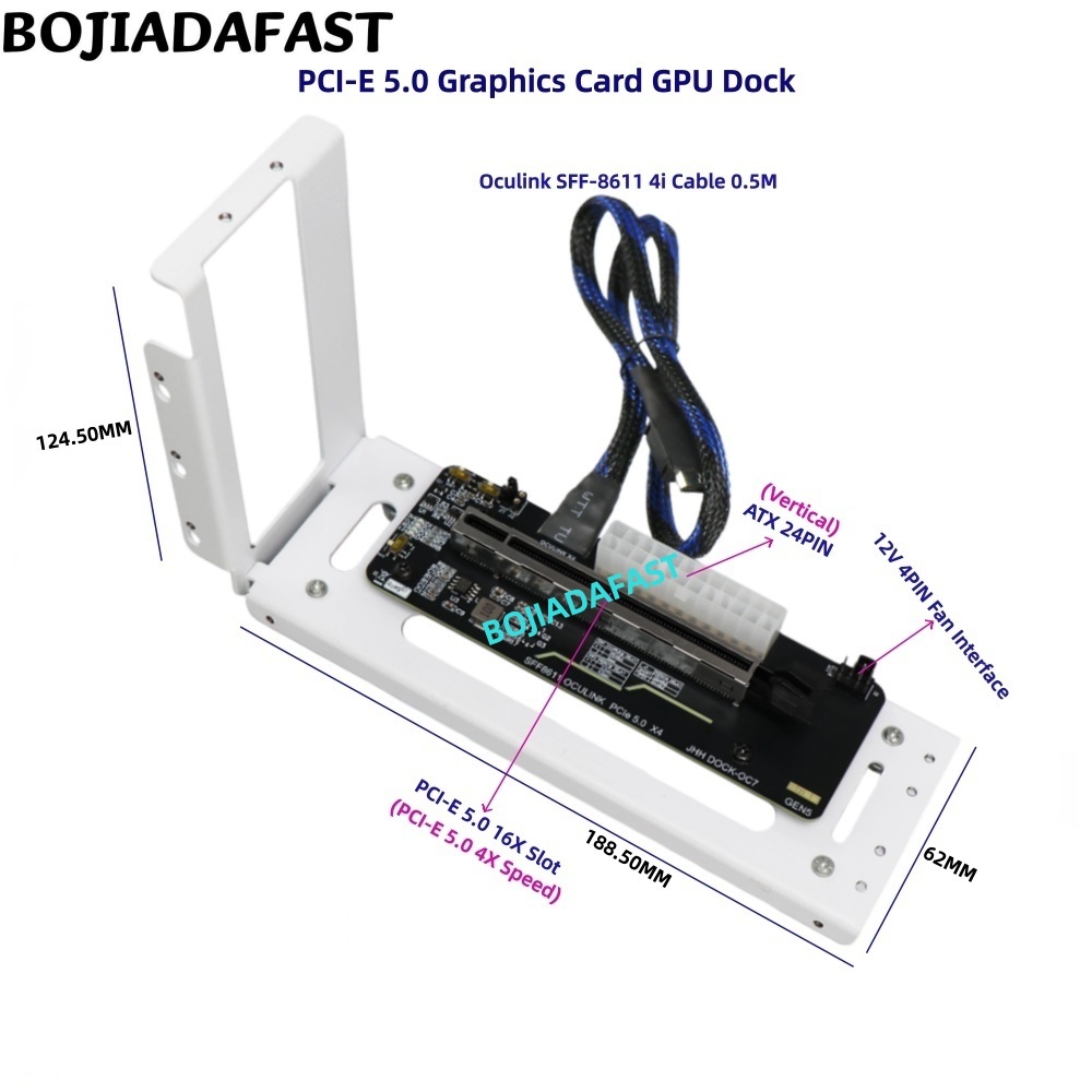 Oculink Egpu Dock Graphics Card - PCI-E 5.0 16X GEN5 アダプターカード OcuLink