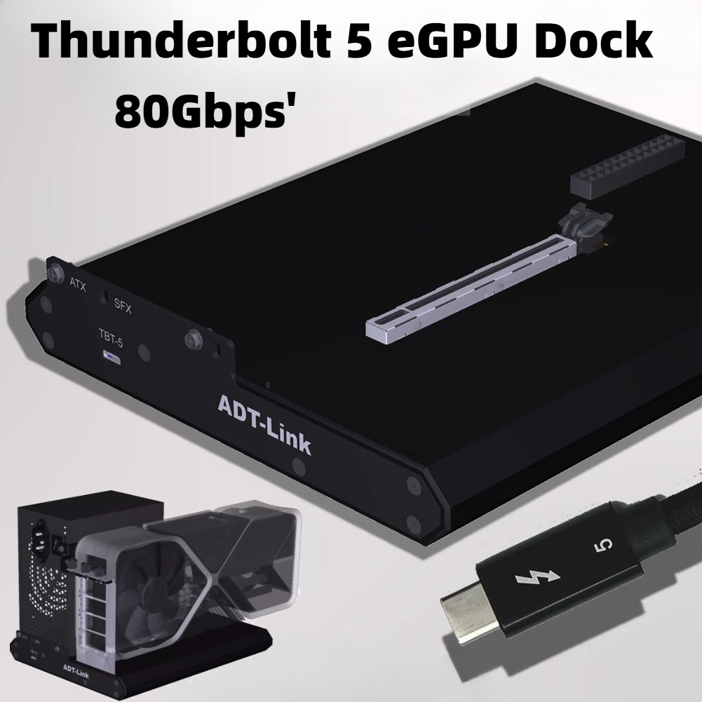 Thunderbolt 4 External Gpu Enclosure - ADT Thunderbolt-5/4/3 外付けGPUドッキングステーション 80Gbps PCIe 4.0