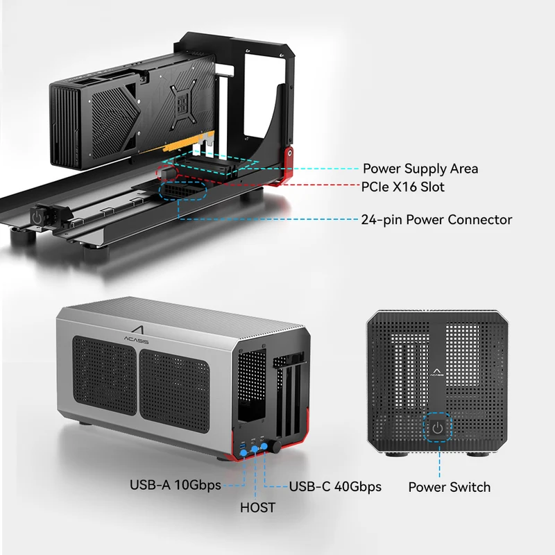 Acasis 40Gbps eGPUエンクロージャー Thu - Thunderbolt 4 External Gpu Enclosure のレビューと価格